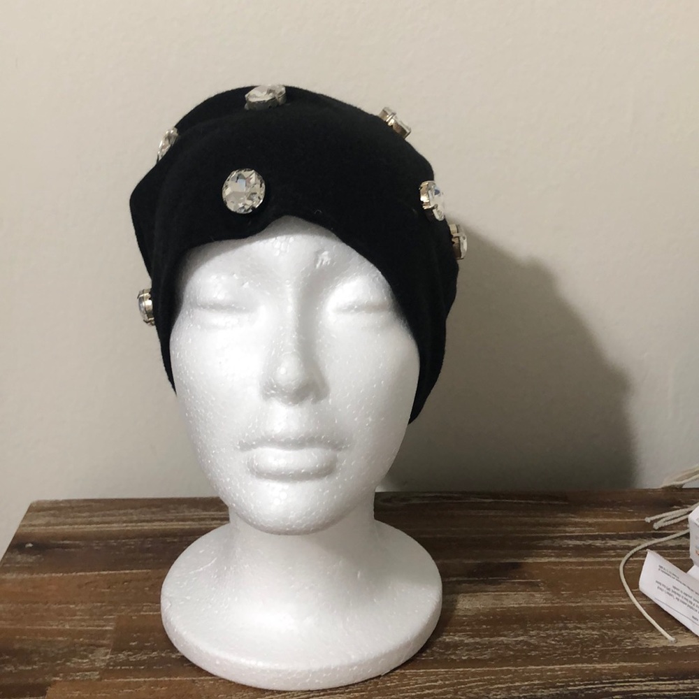 Black jeweled beanie